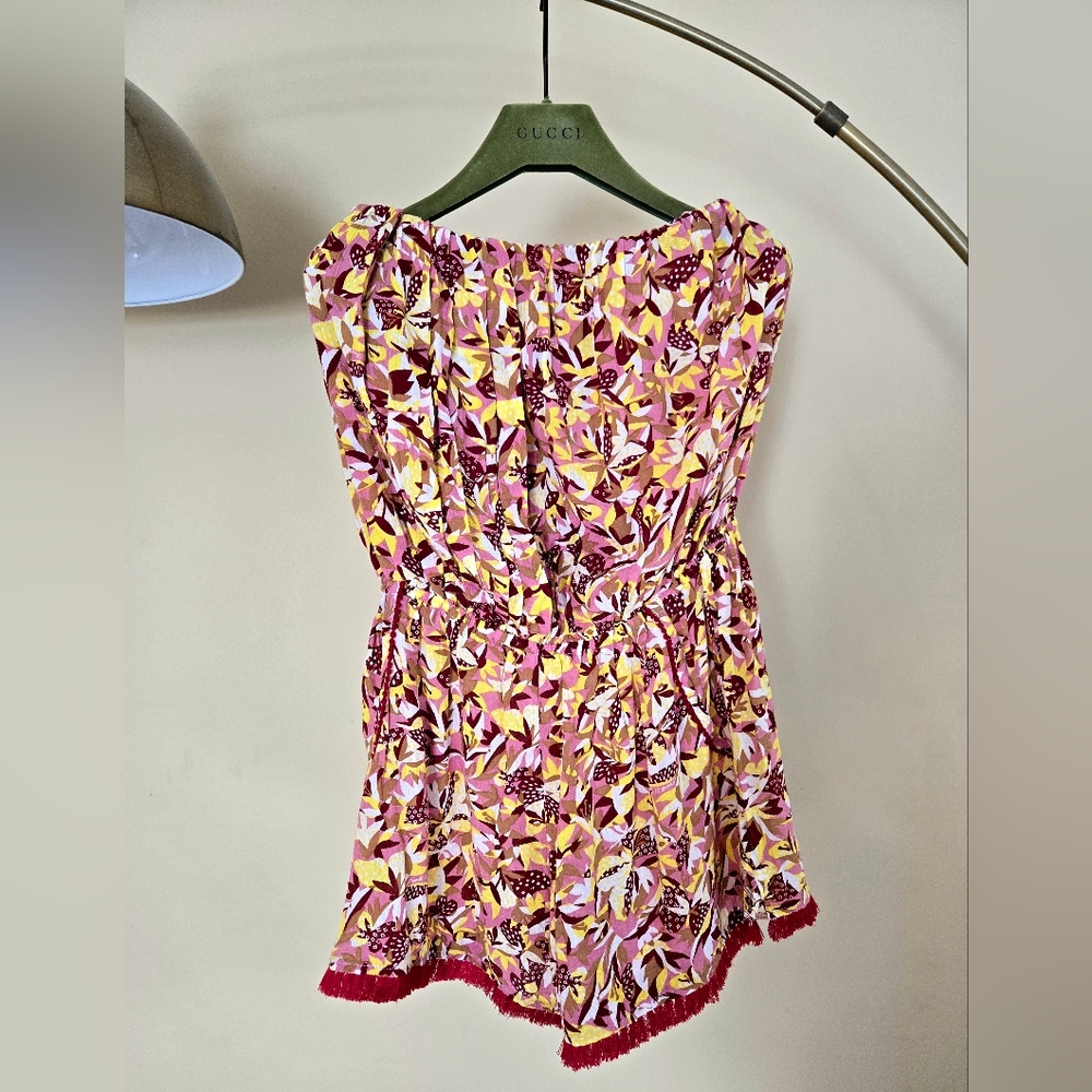 NWT Poupette St. Barth Size:M  Yellow Orchidee Floral Dress